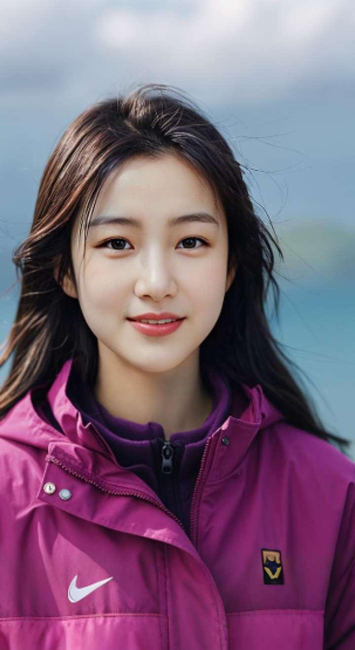 AI扩图 AI冲锋衣甜微笑