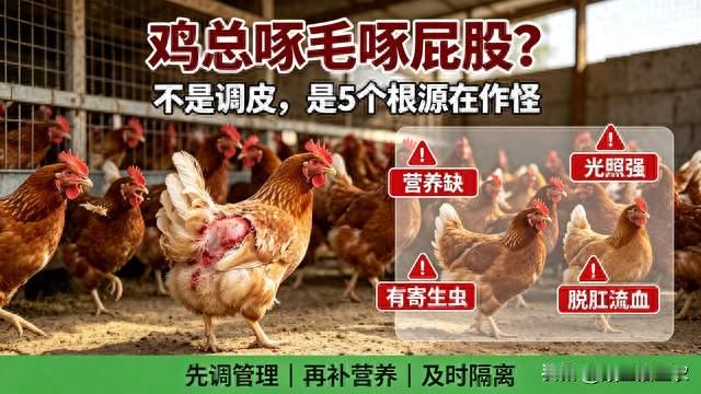 鸡频繁啄毛、啄屁股、互相打架？找准5大根源，一次彻底解决