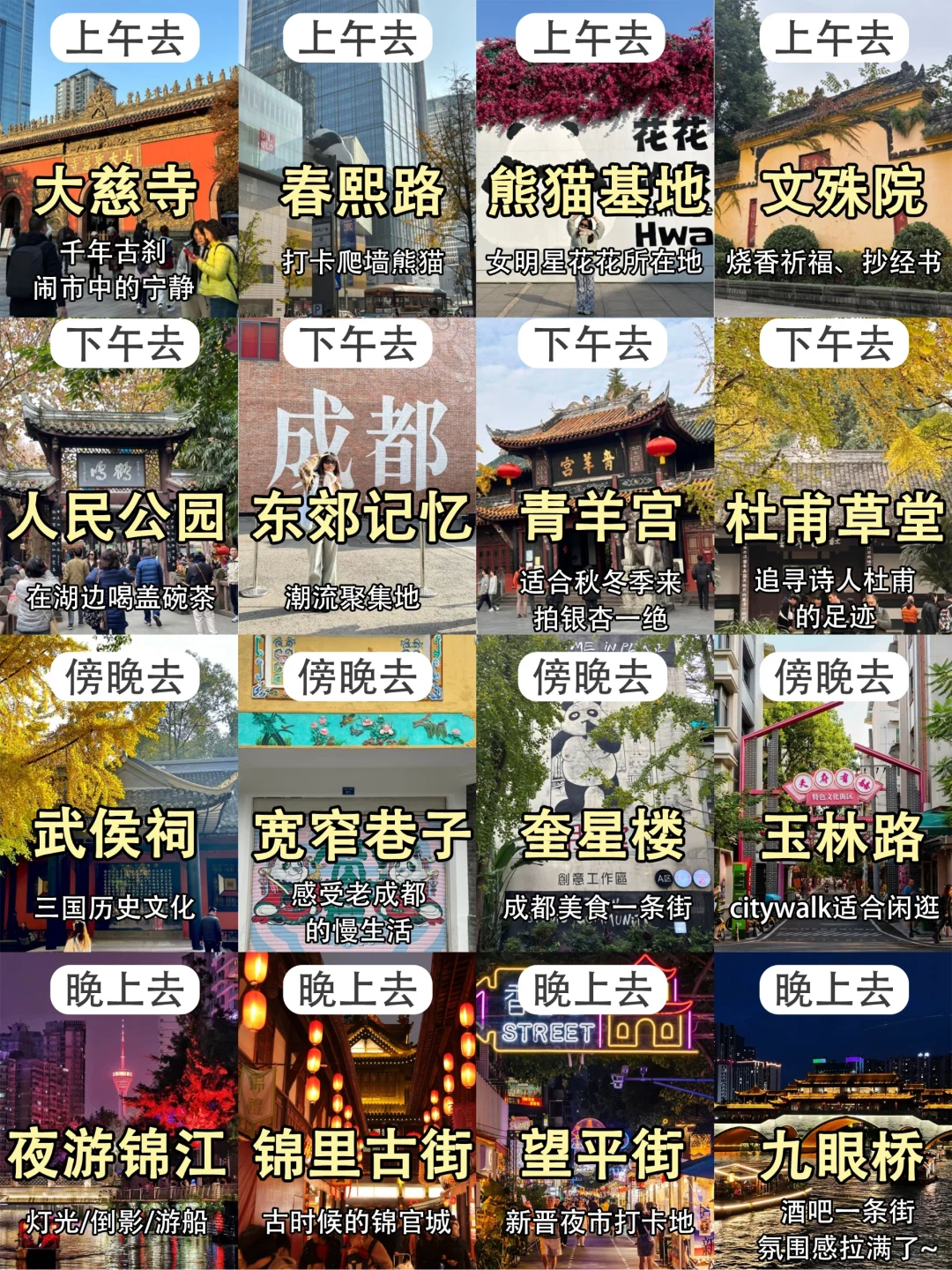 成都必打卡的16个景点（含超全攻略）