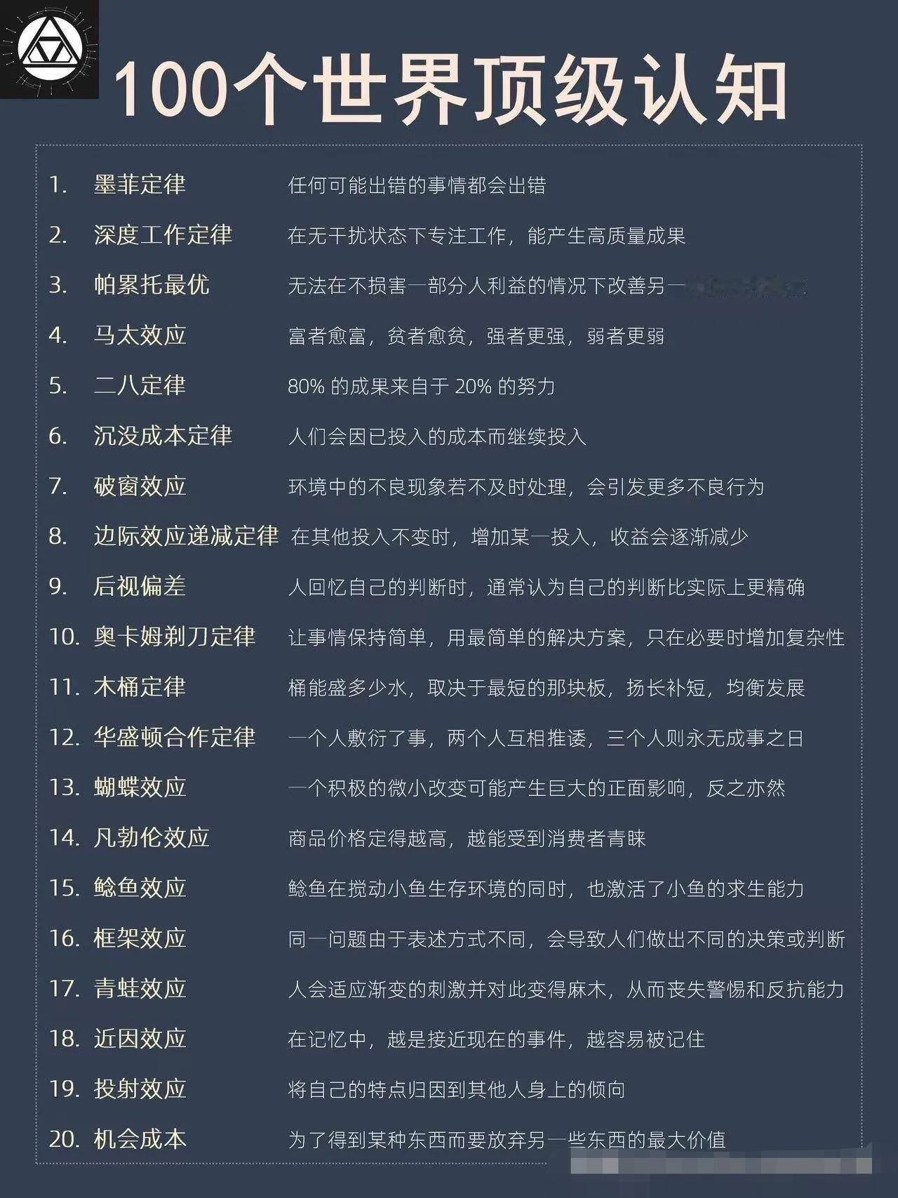 100个顶级认知觉醒：拉开人与人差距的，从来不是努力，是思维🔥
 
为什么同样