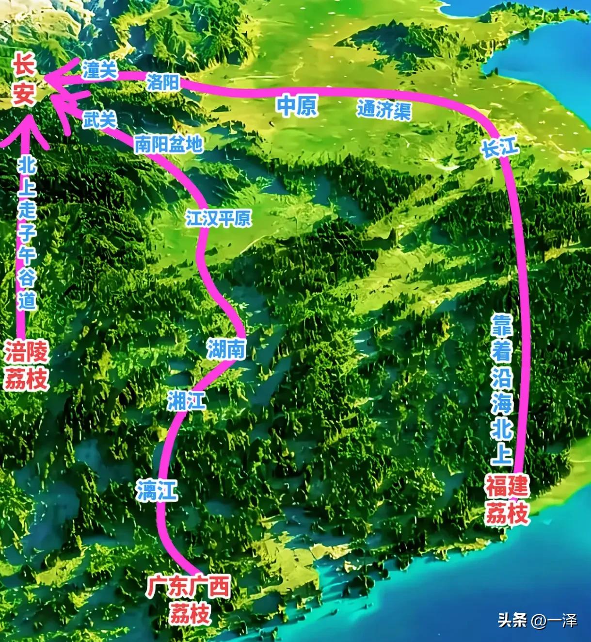 一骑红尘妃子笑，无人知是荔枝来。这是唐朝时期，生产荔枝的三个地方，福建、广东广西