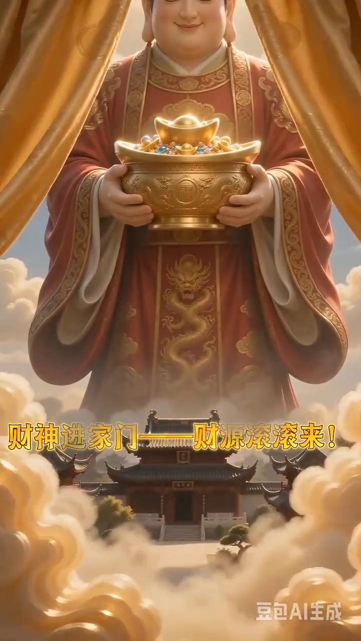 财神进家门，财源滚滚来。
财神驾到，终于找到你了。从今天开始你就要发财了，就要发