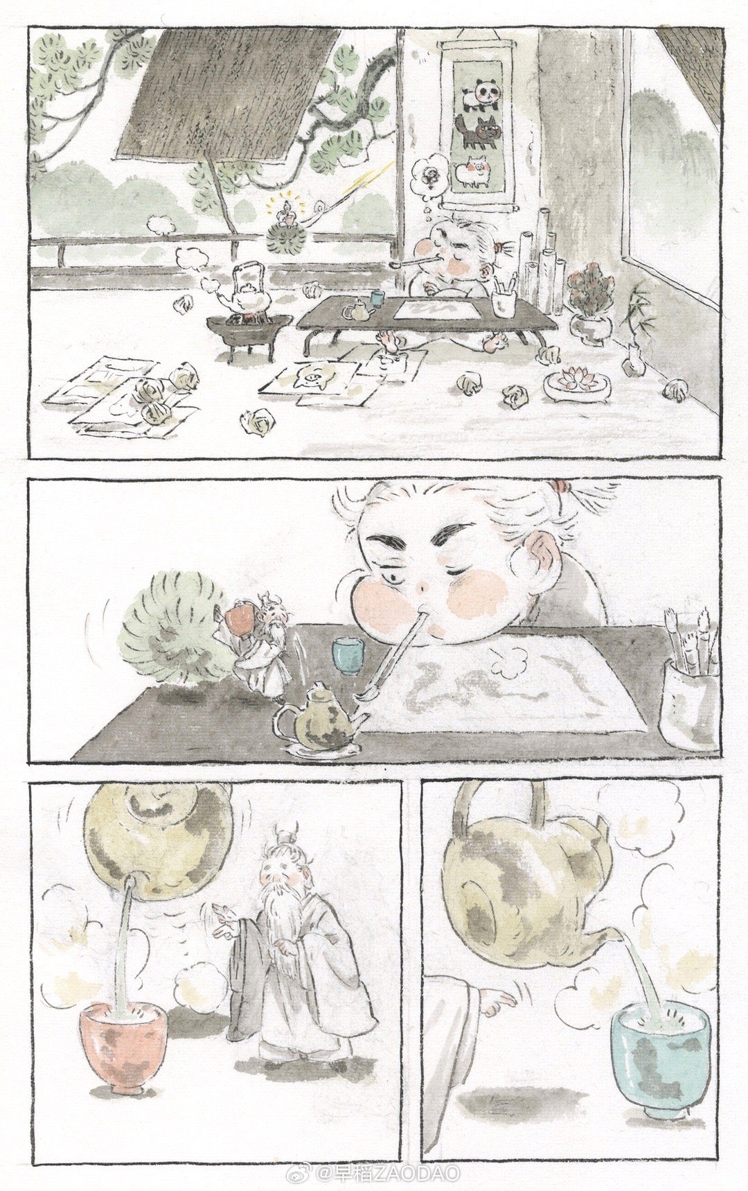 #随笔# 近年来创作过程大概就如古人所说的，“作画如蒸云，度空触石，一任渺弥遮露