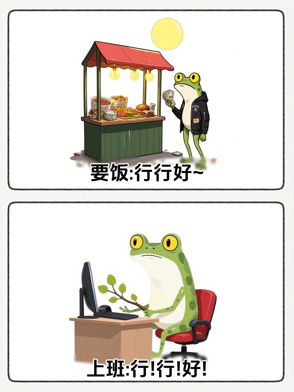 上班与要饭的区别 