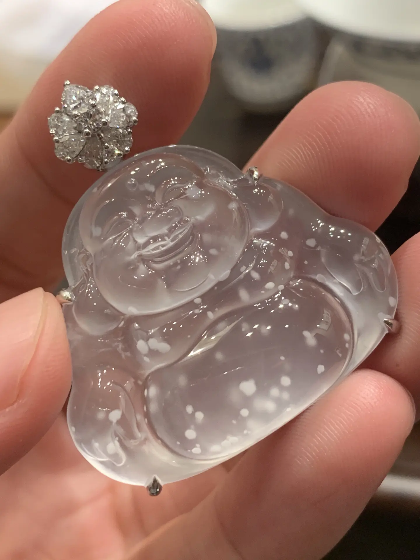 爱好：翡翠。雪花大玉佛、独一暂无二#以翠会友