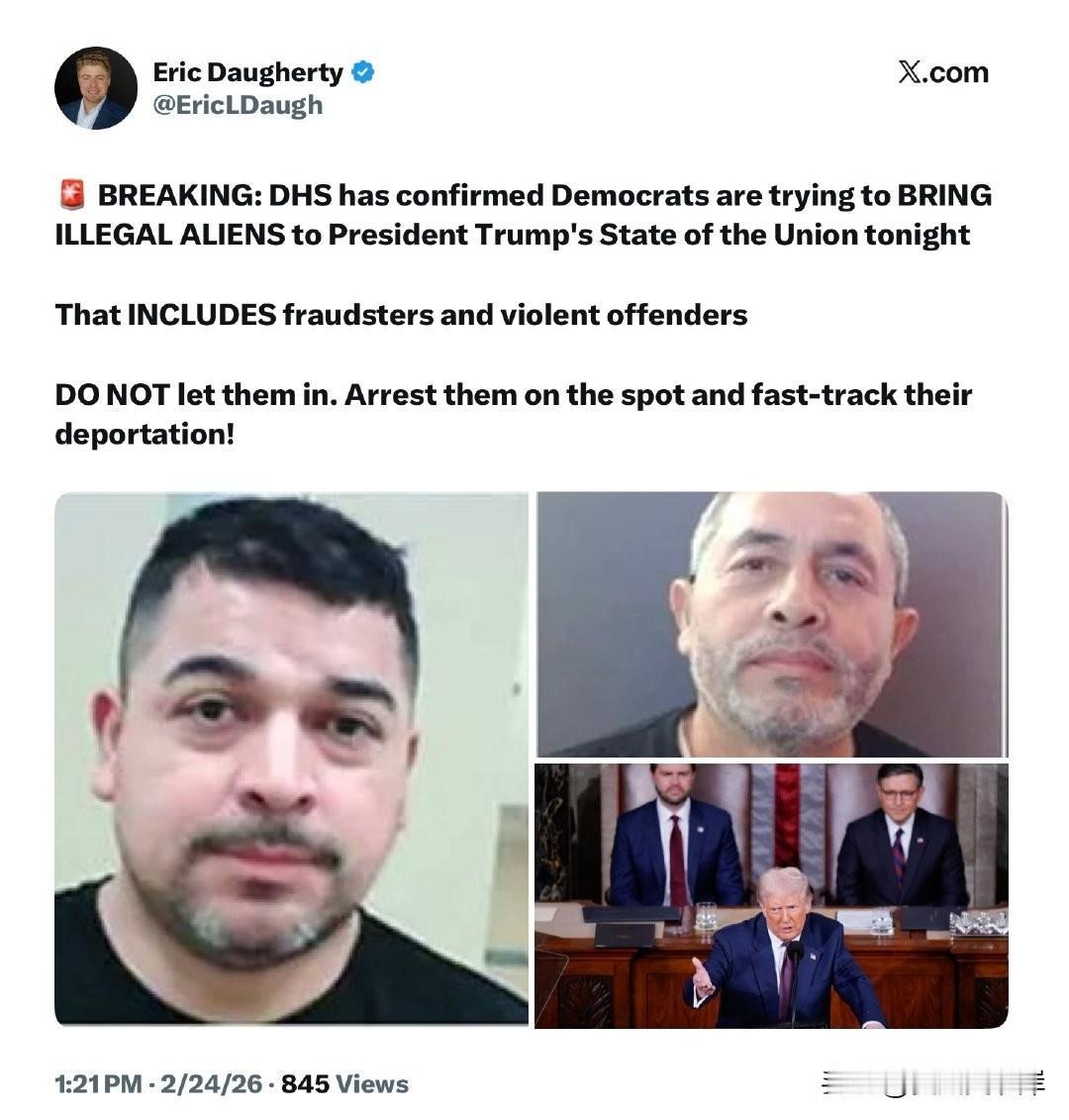 🚨 突发新闻： 国土安全部（DHS）已确认，民主党人正试图将非法移民带入今晚川