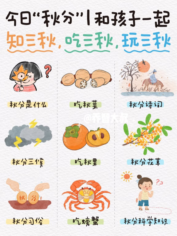 今日秋分，带孩子一起了解秋分小知识