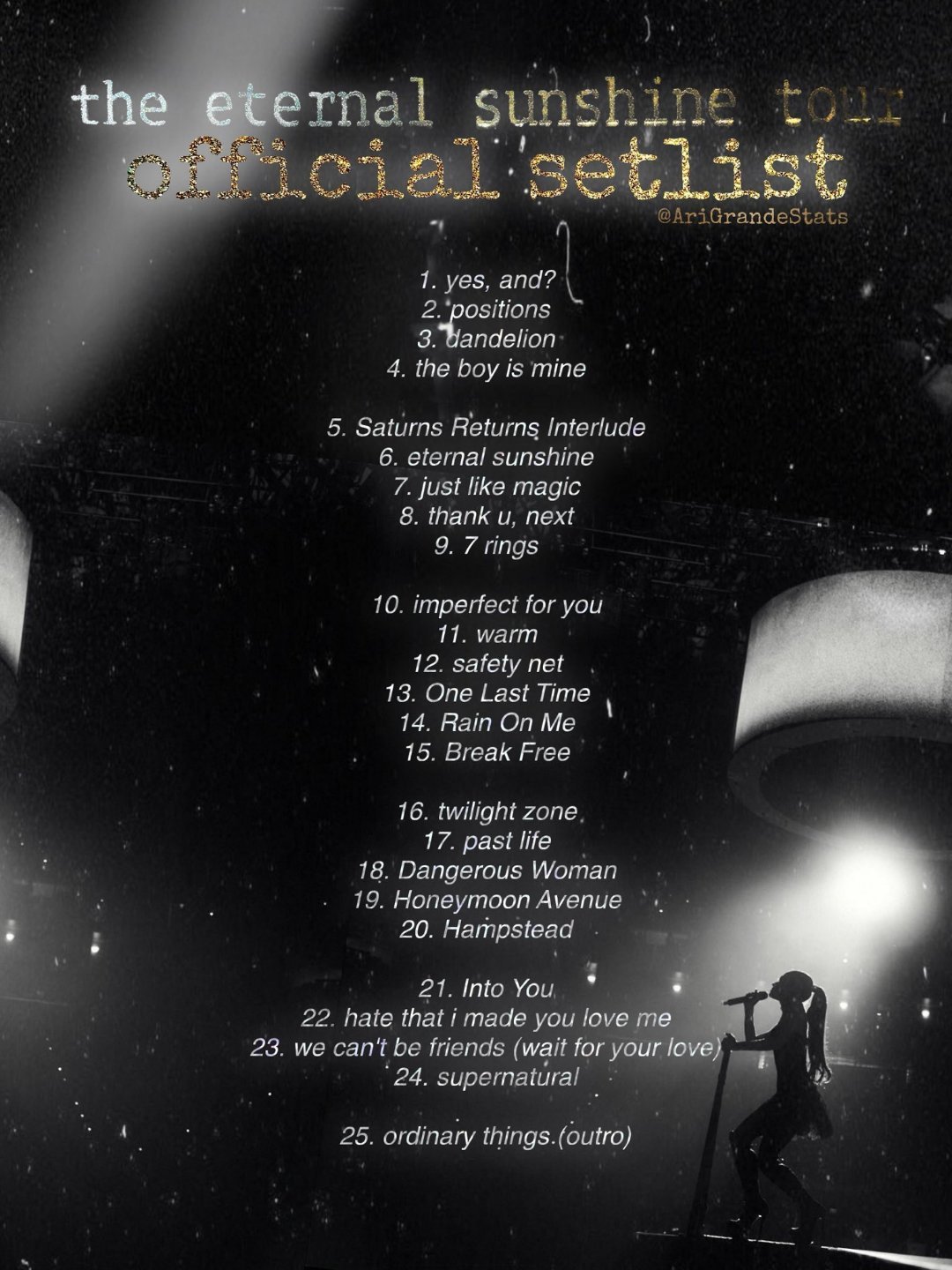 🚨 Eternal Sunshine Tour 官方最终曲目单：1. yes,