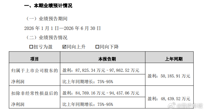 同花顺：预计上半年净利润同比增长75%-95% 