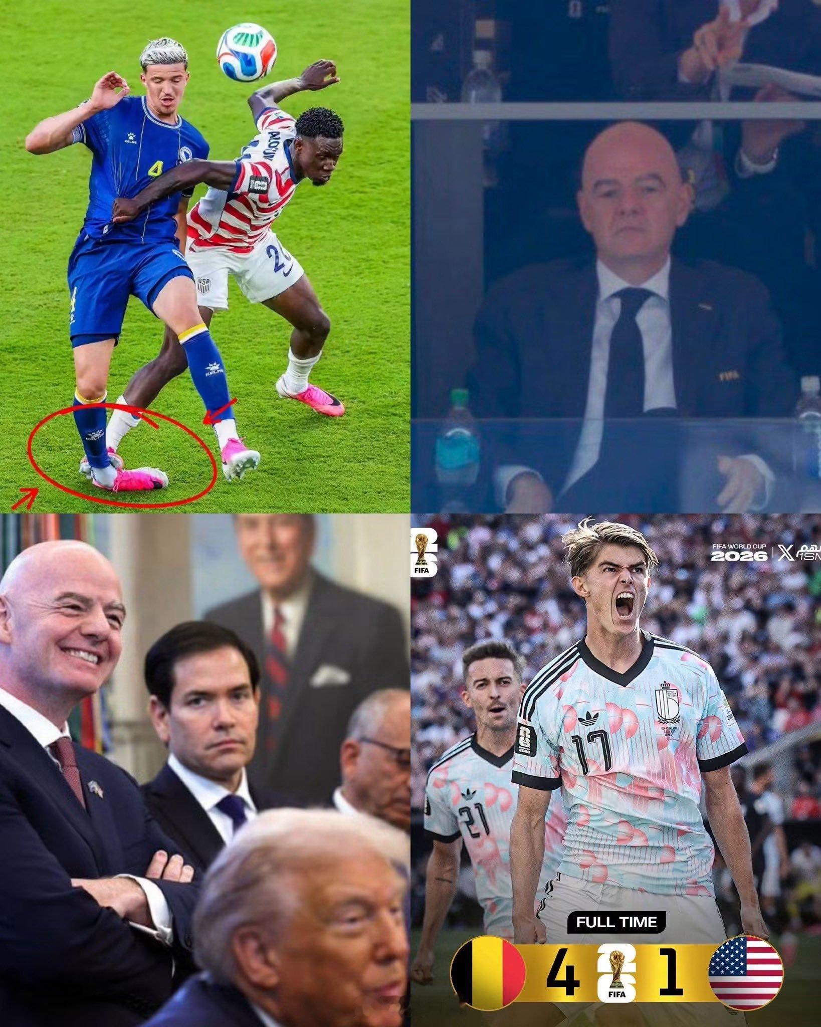 特朗普说比利时赢球有黑幕 笑死人了，美国输，谁没笑？  事实证明，实力强大，黑幕