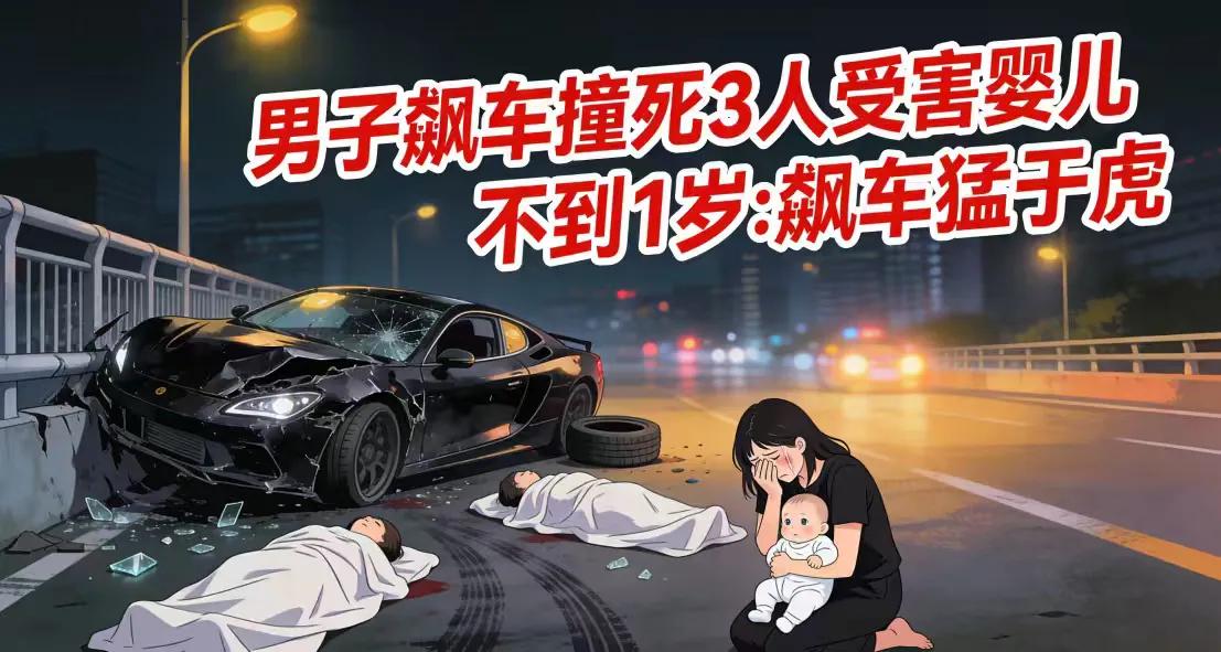 男子深夜飙车撞死三人，受害婴儿尚不满一岁，监控视频曝光惨烈现场
深夜的城市道路上