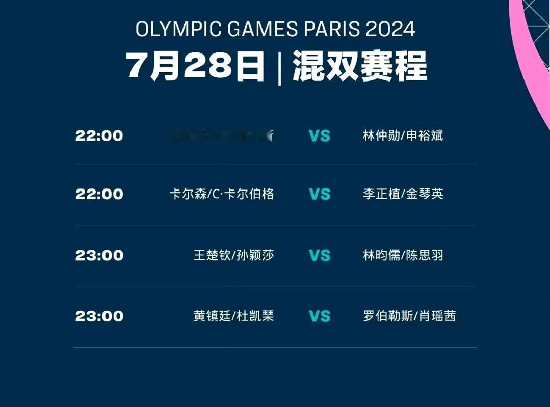 7月28日赛程：莎头冲击四强，单打首轮！
#2024巴黎奥运会# 乒乓球三个项目