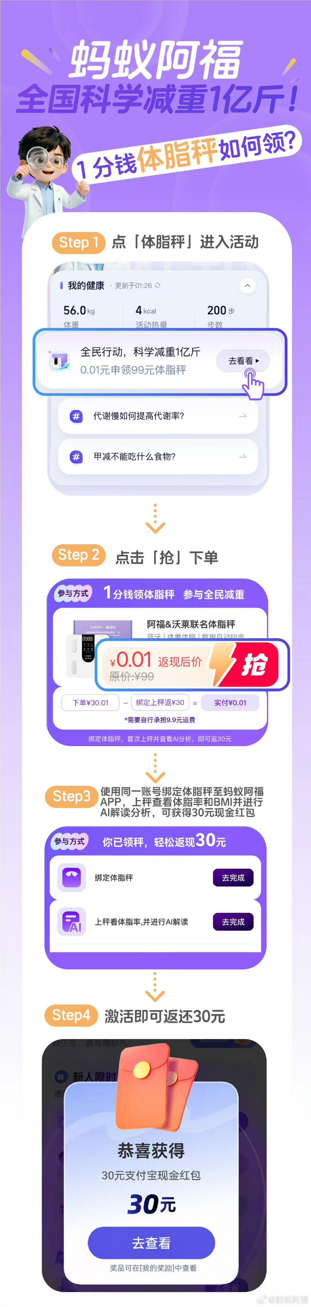 王濛全民健身的愿望实现了 濛主喊全民健身，阿福立马送一分钱体脂秤，这波配合太丝滑