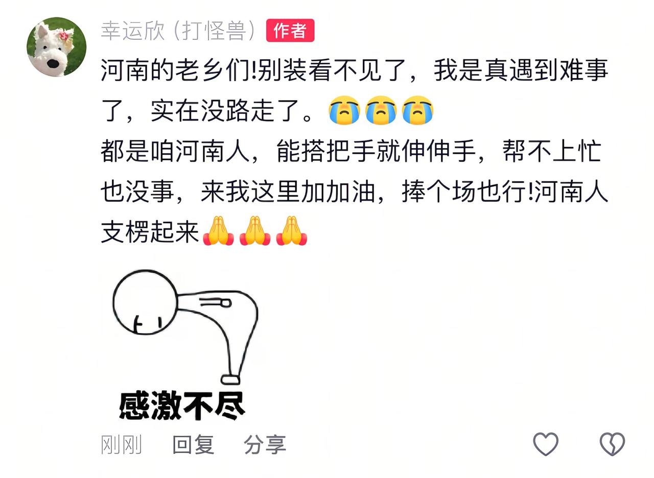 河南人帮助河南人 为弱势群体发声为正义发声