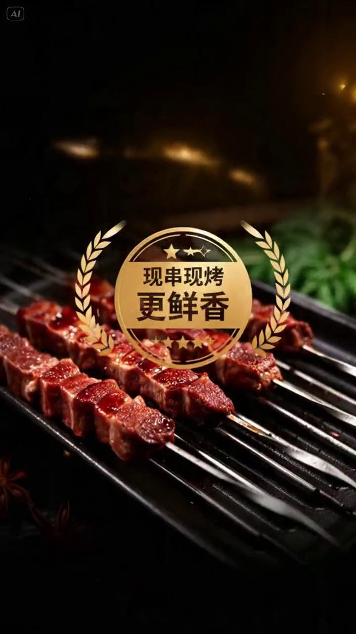 请选上等牛羊肉，每日现切，手工穿制，炭火慢烤，外焦里嫩，鲜香多汁，严格品控，现串