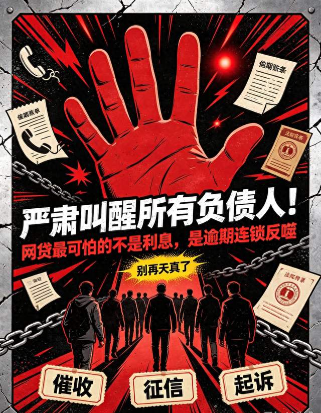 网贷逾期完整连锁反应：催收→征信→起诉→强制执行