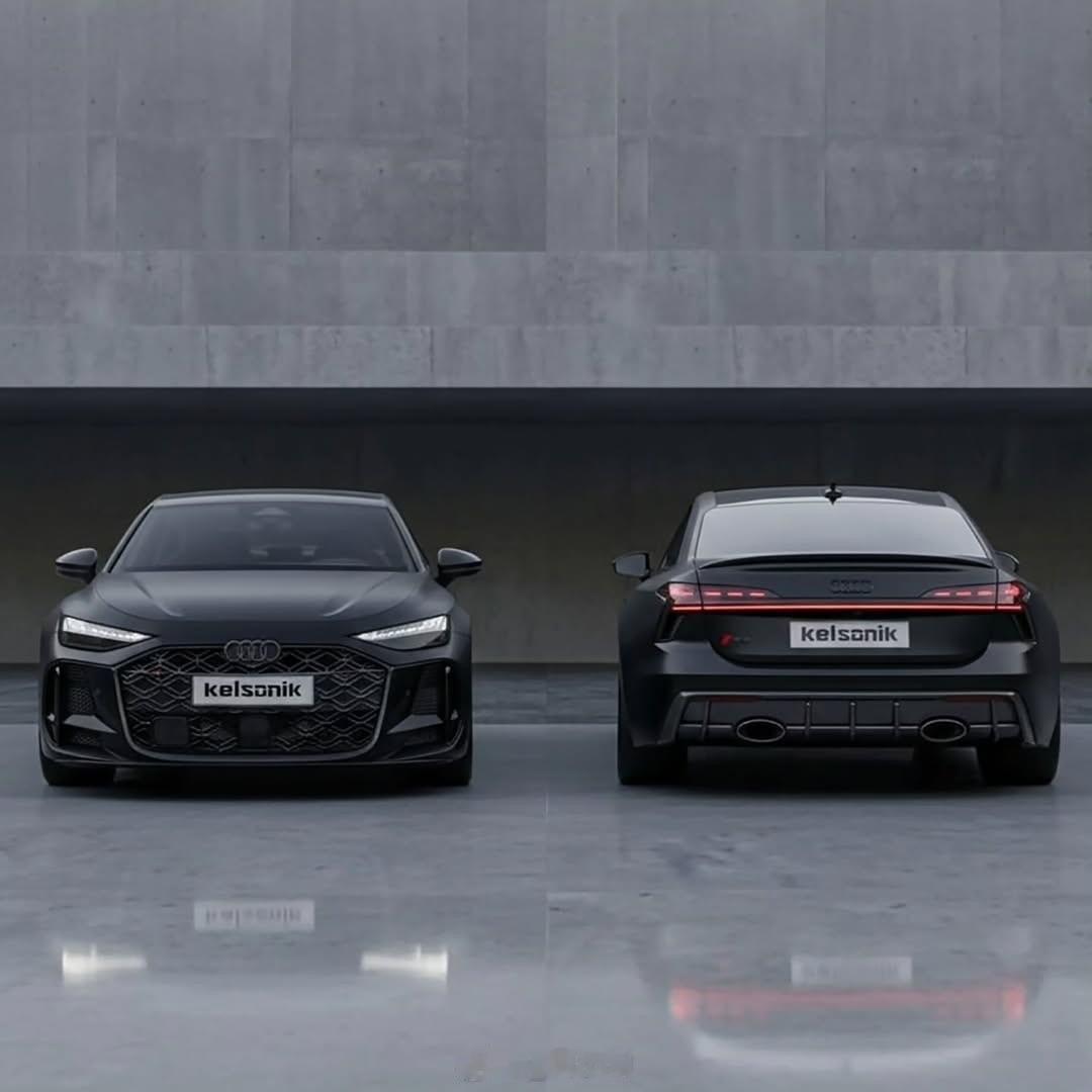 下一代奥迪RS6渲染图  下一代奥迪RS6渲染图，这个轮毂太帅了，纯黑武士版，大