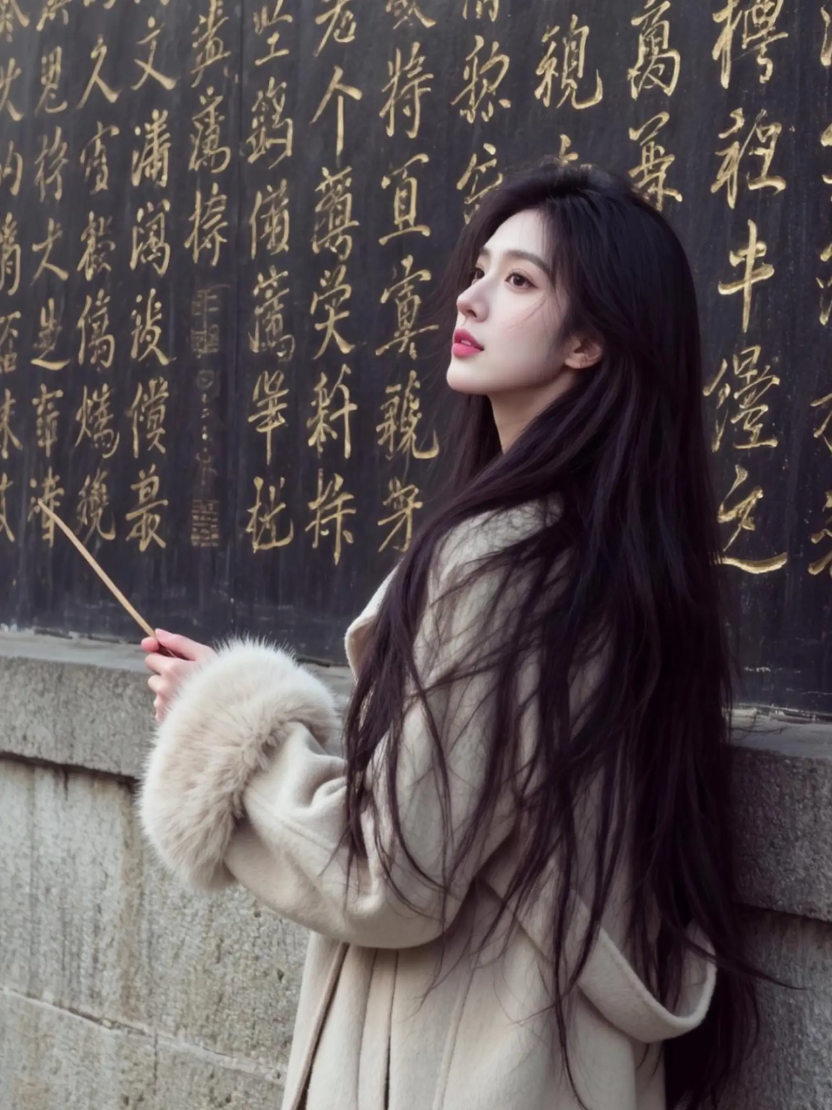 AI墨韵侧影照 ai创作 玩法合伙人计划 随变一拍都很夯 温柔女孩