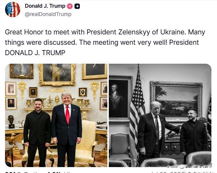 【川言川语】川普发布他与Zelenskyy会面的现场照片。
“很荣幸与乌克兰总统