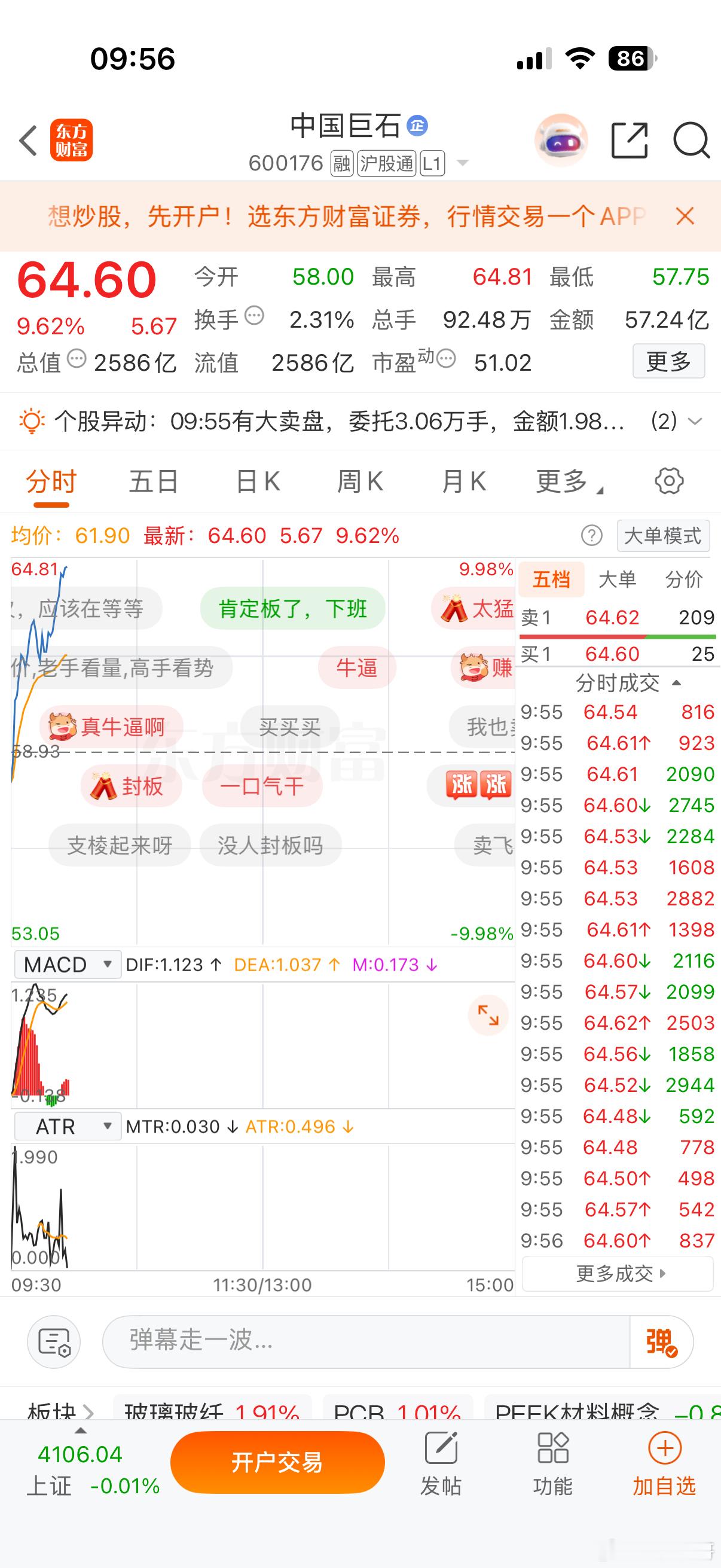 这是要涨停板了，也不后悔 