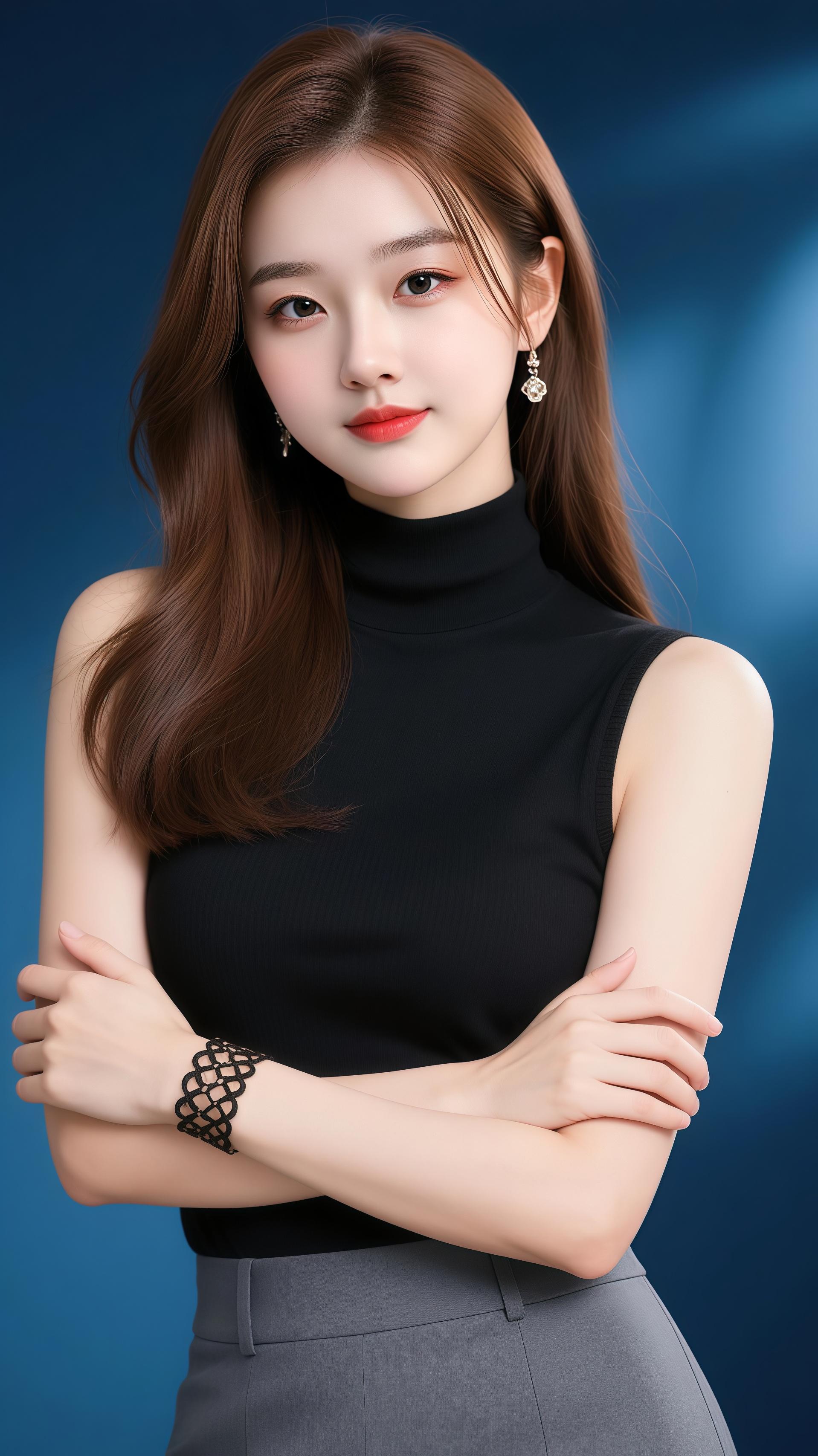 ai白衣知性佳人 完美身材 时尚 穿搭分享 美女