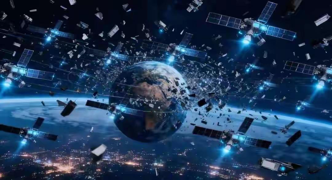 探索浩瀚宇宙，卫星环绕地球，科技与未来共舞！🚀🌍✨