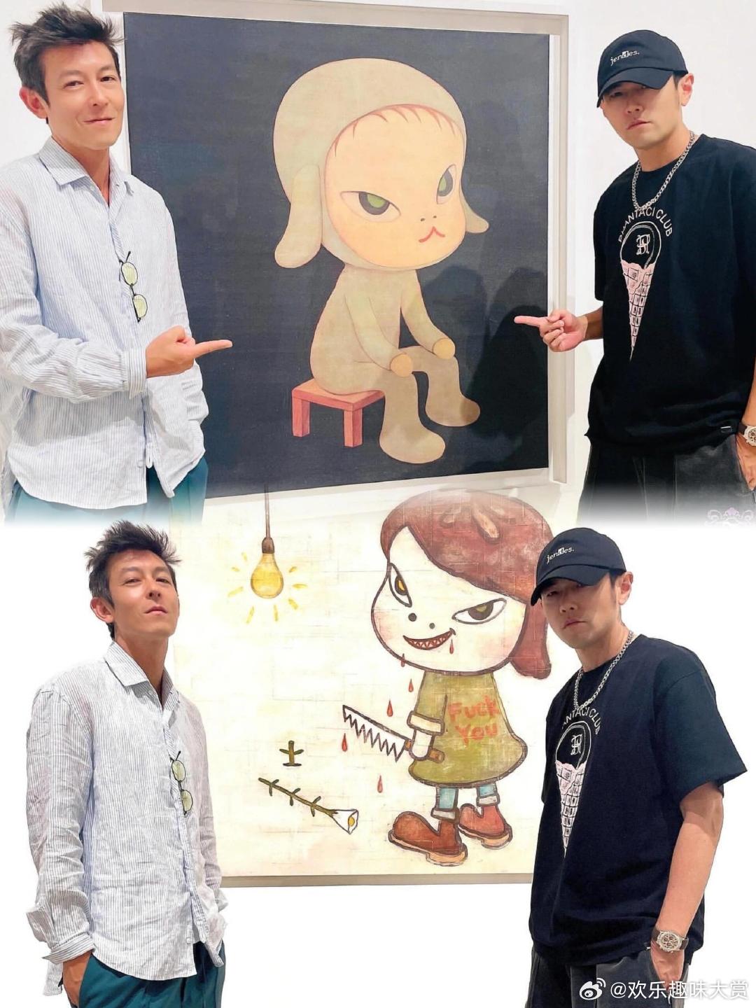 周杰伦陈冠希一起看画展周杰伦陈冠希一起看画展了，久违同框的两个人。陈冠希周杰伦同