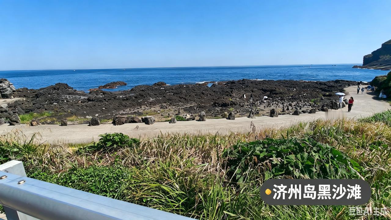 济州岛牛岛黑沙滩