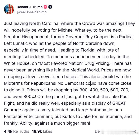 【黄金时代】川普赞扬杰克·保罗在面临安东尼·约书亚展现出了极大的勇气。面对体型比