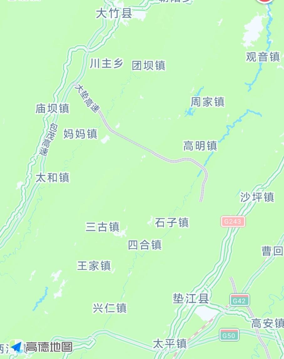 南大垫高速大竹至垫江都已经快接通了，到垫江后接入垫丰武高速，南大垫高速是南充东出