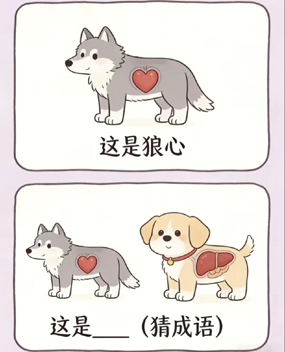 看图猜成语｜狼有心狗有肺，这个经典成语你秒懂吗