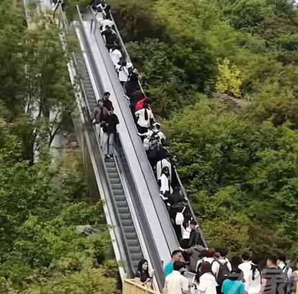 问你个很现实的问题：你愿意为了省20分钟腿劲儿，坐电梯上山吗？河南宝泉景区直接装