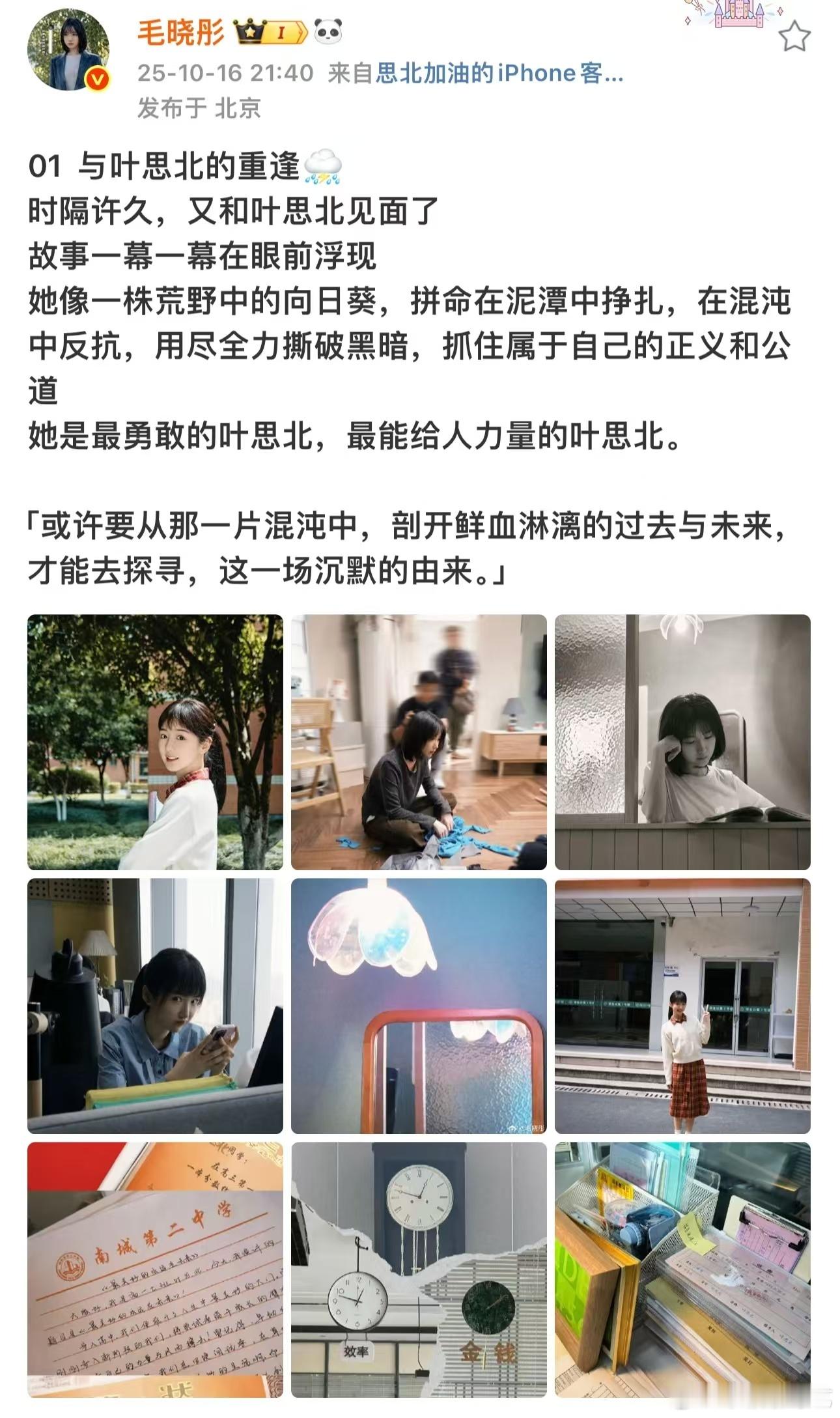 毛晓彤解读叶思北心底的坚韧  在看这部剧的时候，我们能够感受到叶思北身上这种坚强