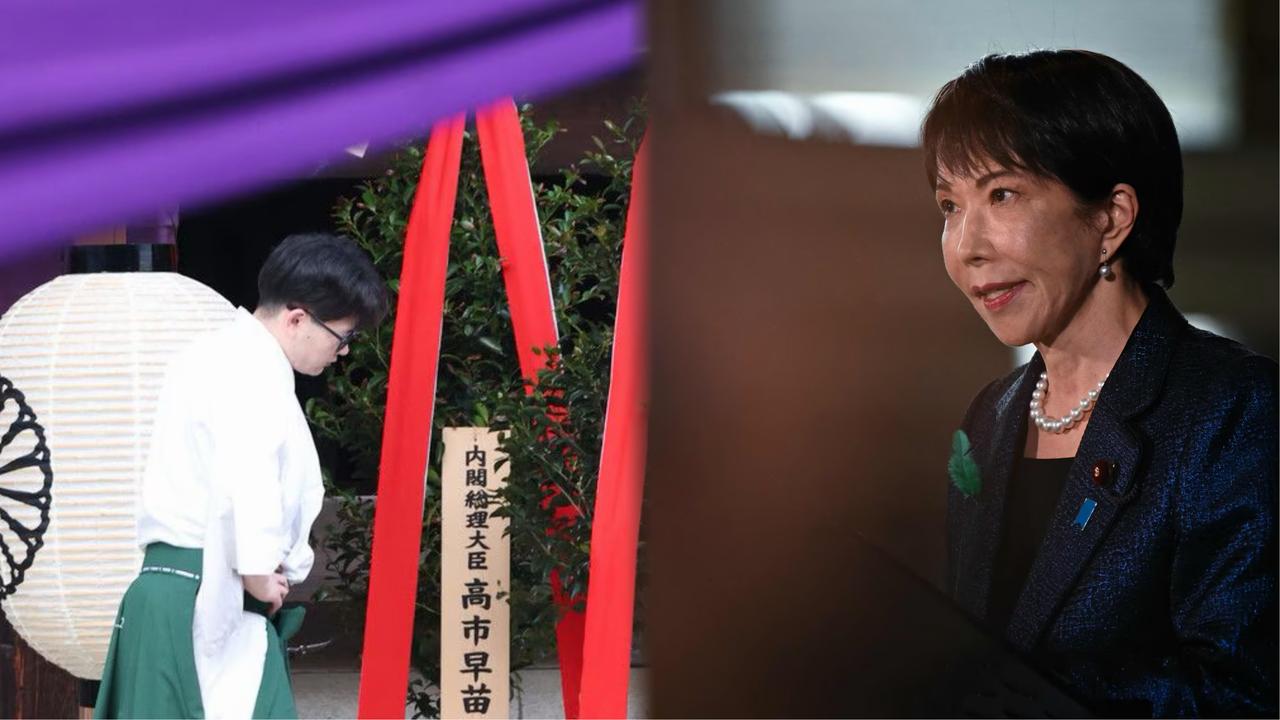 日本军国主义很猖獗，二零二六年四月21 - 23日靖国神社春季例行大祭，首相高市