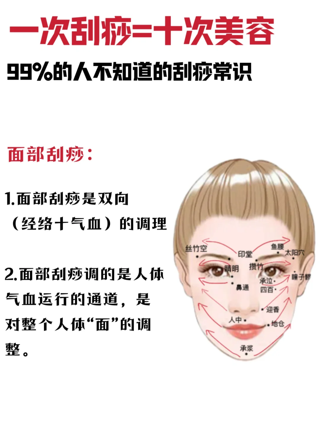 面部刮痧的正确手法✅