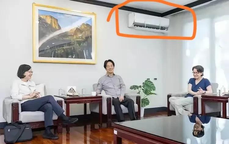 领导人办公室，竟装了出租屋同款空调。

很多人觉得，这实在太寒碜了。

一张蔡英