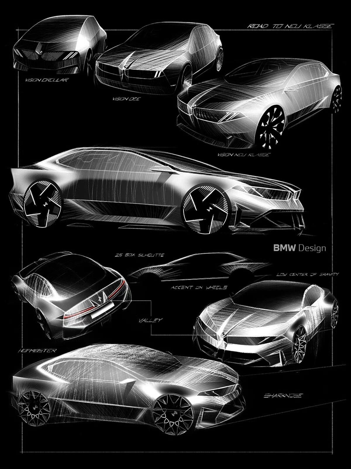 这是全新宝马i3的设计概念手稿，想法和理念非常高级且惊艳，绝对设计圈的top级的