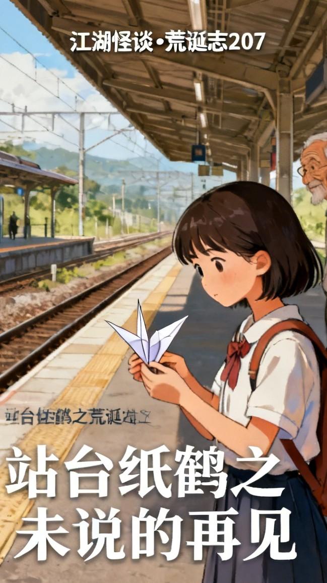 江湖怪谈•荒诞志207站台纸鹤之未说的再见
【内容】火车站总有个女孩在折纸鹤，折