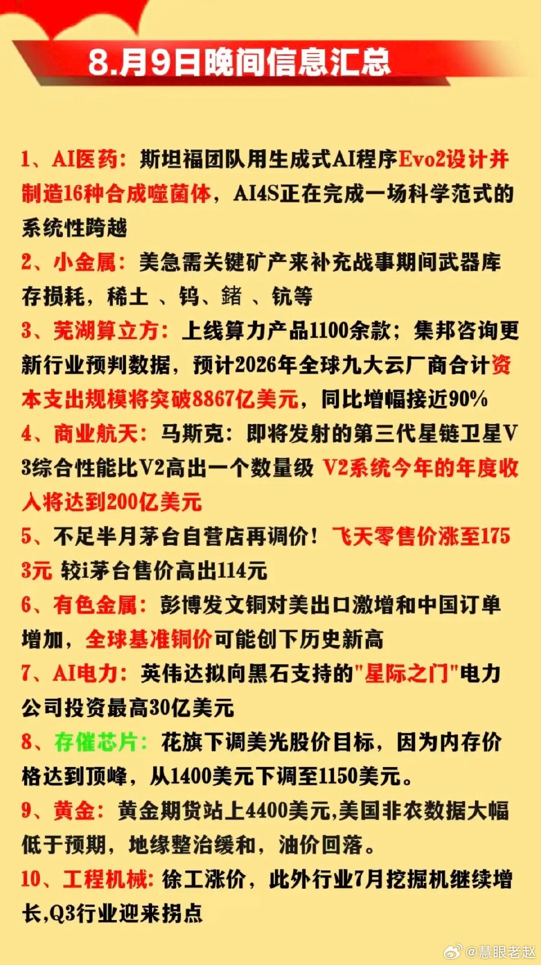 8.10周一  市场热点方向+投资逻辑参考！1.算电协同+AI电力2.商业航天S