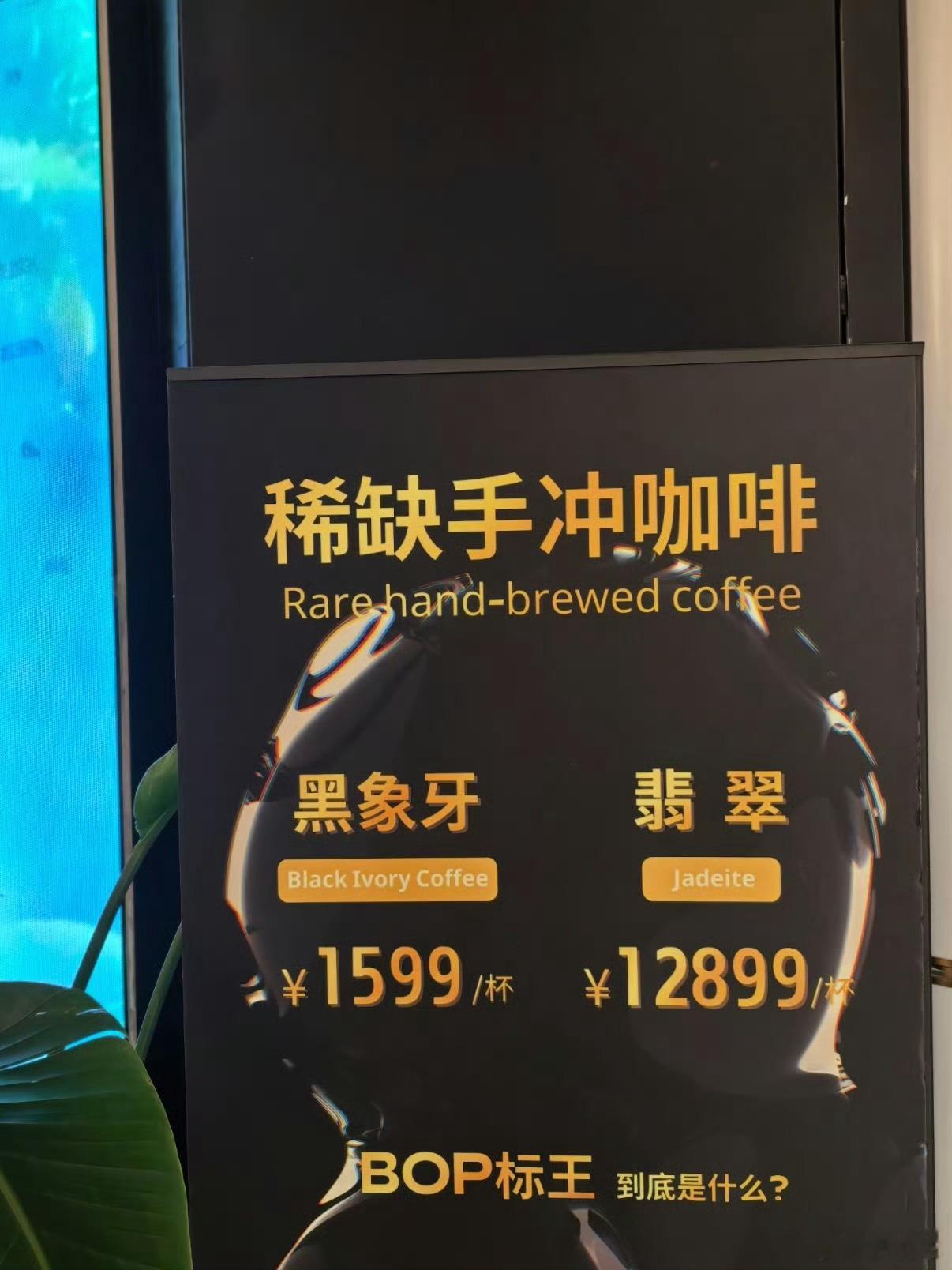 上海 12899元咖啡尽管定价高昂，但工作人员透露，每月仍有固定顾客下单品尝。有