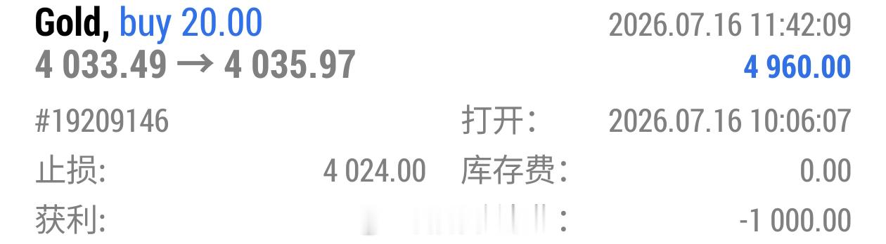 跟大家同步一下，早间在4033附近布局的多单，下踩差点扫到止损，回弹到4035的