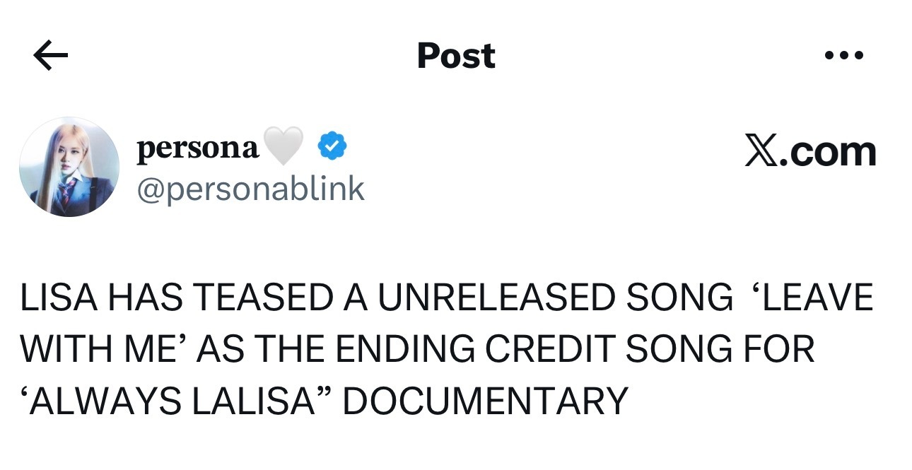 卧槽？！！新歌抒情曲吗啊啊啊天呐Lisa预告了一首还尚未发行的新歌《Leave 