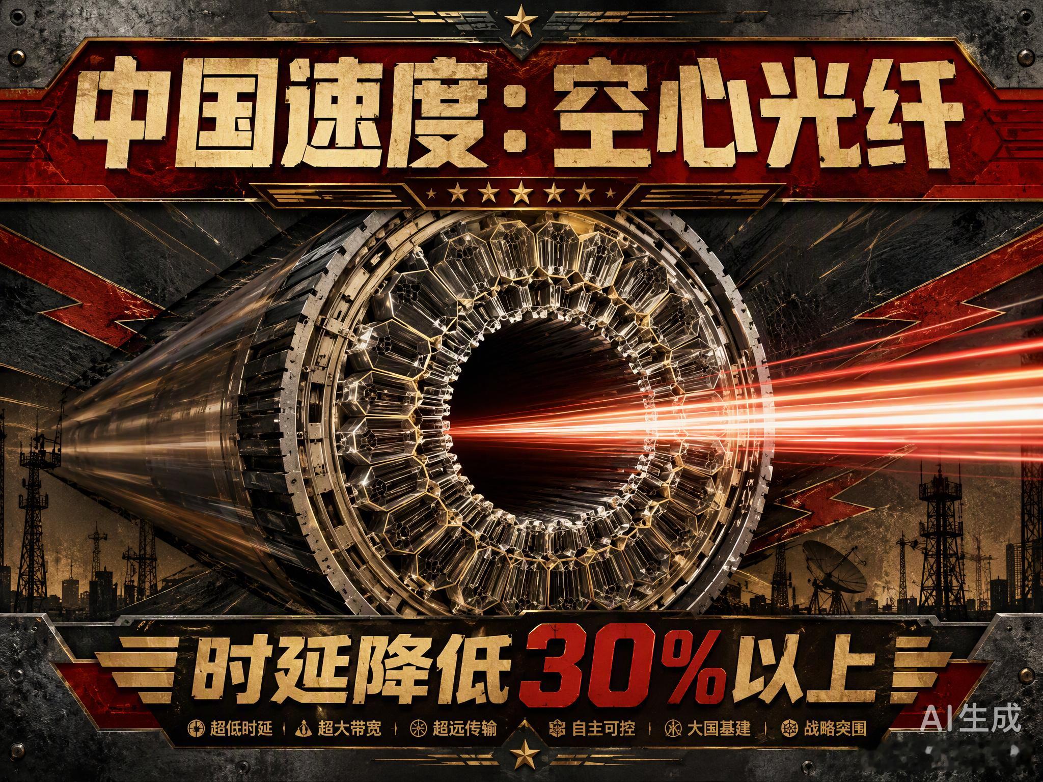 宁夏中卫率先商用空心光纤，时延与损耗均降低30%以上。这不仅是通信技术的迭代，更