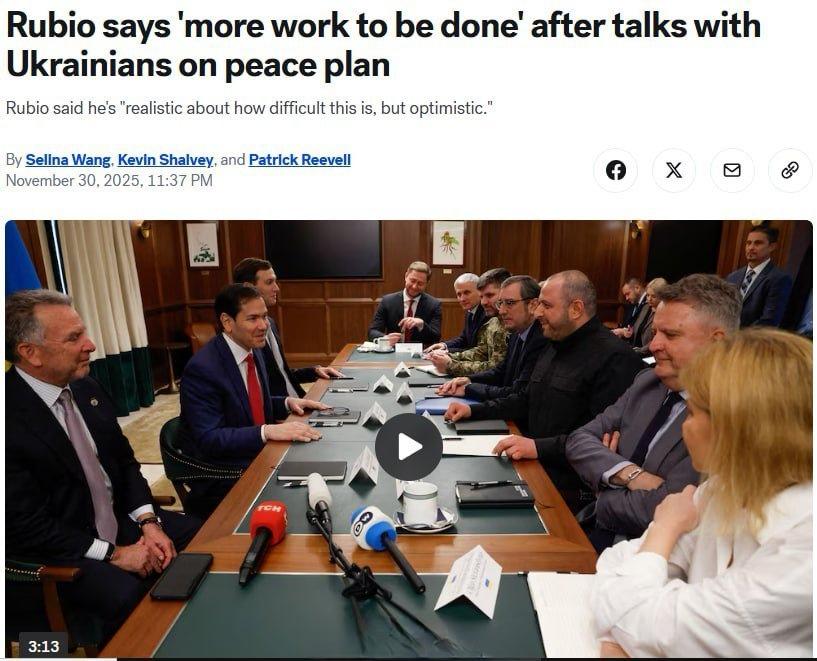 据ABC新闻报道，尽管领土问题是美乌佛罗里达谈判的主要议题，但双方在这个议题上毫