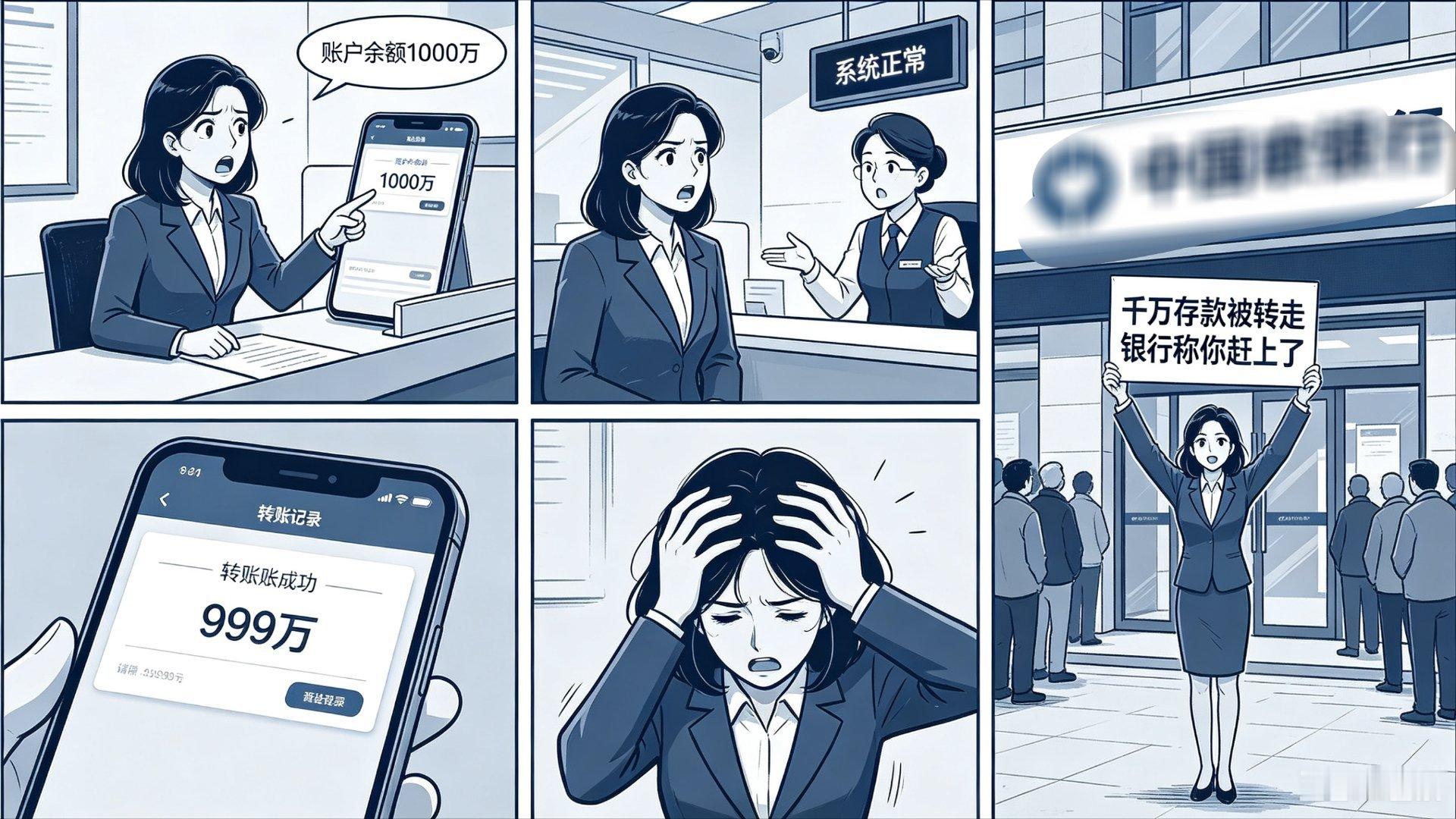 千万存款被转走银行称你赶上了钱放心存在银行，却被内部员工偷偷转走，千万身家一夜蒸