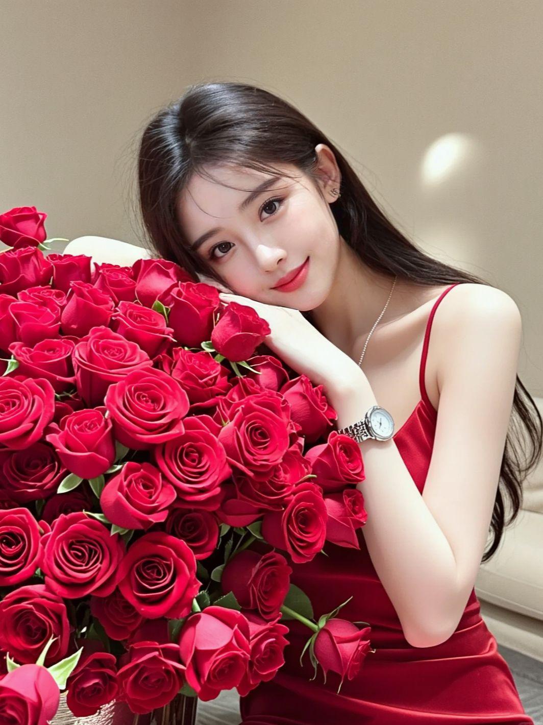 AI红玫甜美照