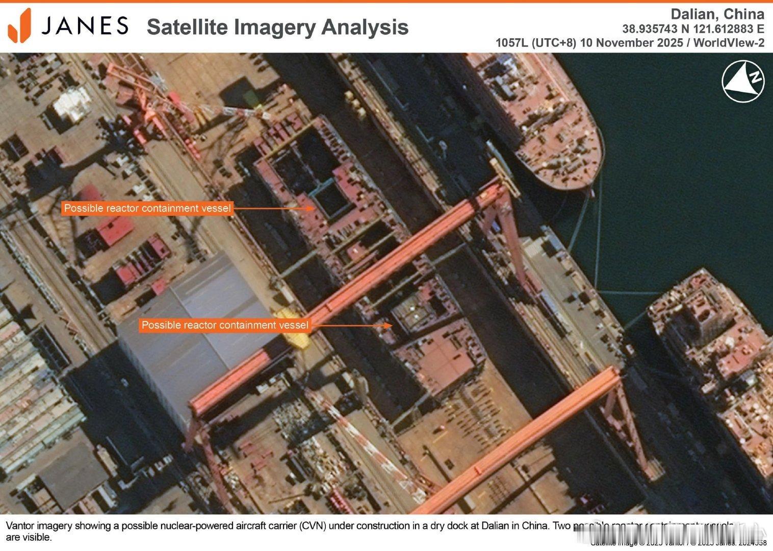 简氏更新的11月10日达利安造船厂建造中的核动力航母高清卫星图飞扬军事 烽火问鼎