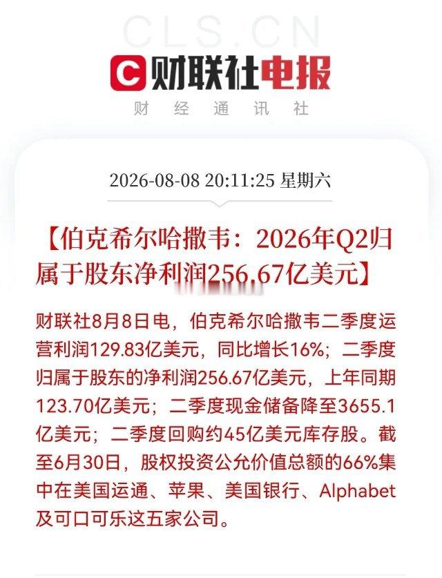 周末两大利好消息有望加速下周大盘冲关4000点……消息一：伯克希尔哈撒韦2026