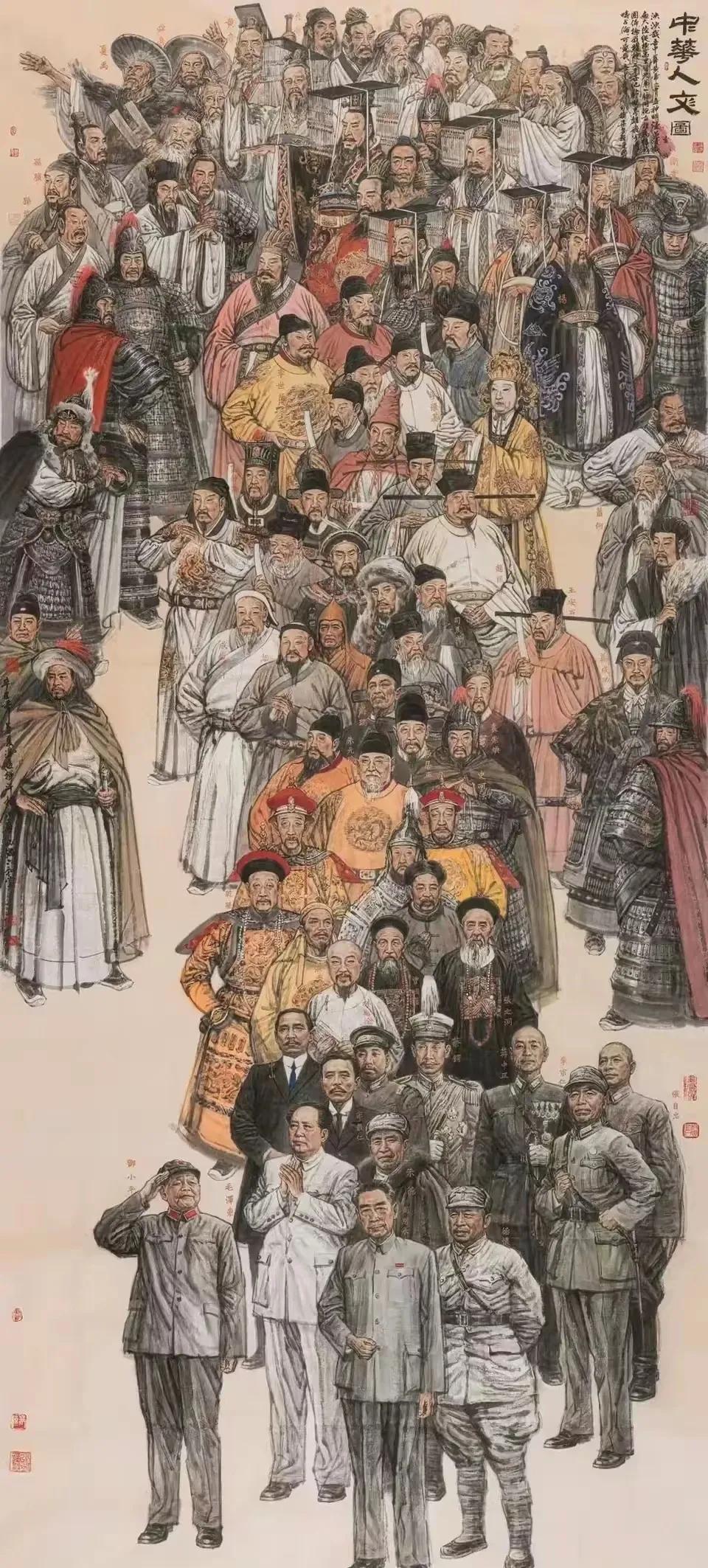 你最崇拜的人是谁？
中华人文图，几乎囊括了我国各个时期之领袖或杰出代表，时间跨度