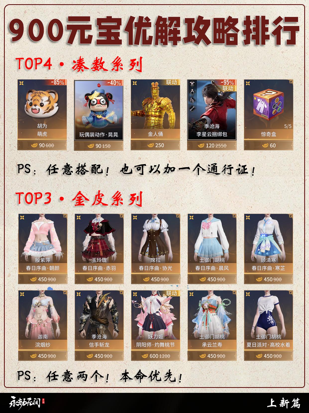 永劫900限时元宝优解攻略排行！。